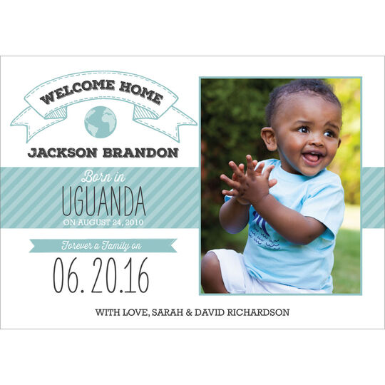 White and Lagoon Welcome Banner Photo Adoption Announcements